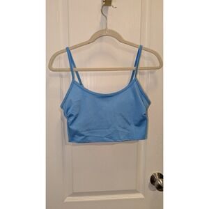 Women's Ribbed‎ Longline Bralette Bikini Top -Wild Fable Blue Size Medium